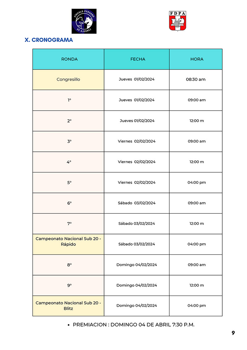 CAMPEONATO NACIONAL DE AJEDREZ SUB 20 ABSOLUTO Y FEMENINO 2024