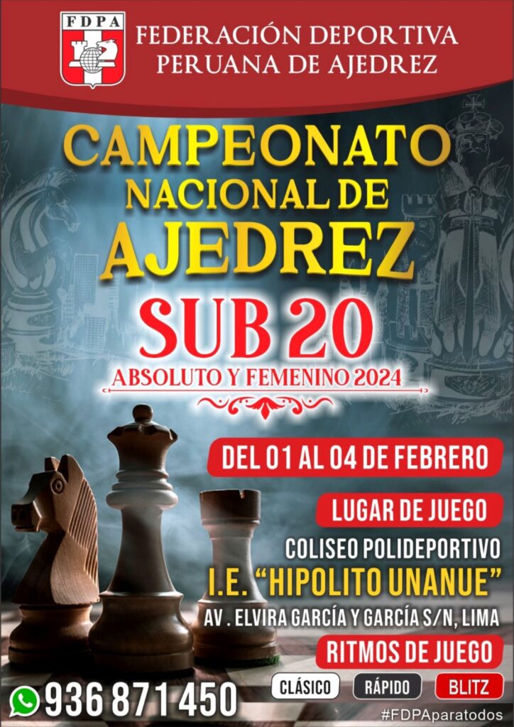 Bases del Campeonato Nacional de Ajedrez Sub 20 Absoluto y Femenino